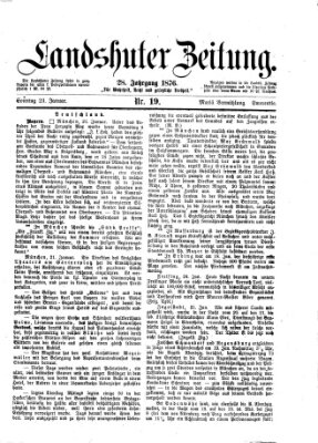 Landshuter Zeitung Sonntag 23. Januar 1876