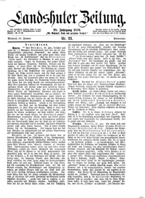 Landshuter Zeitung Mittwoch 26. Januar 1876