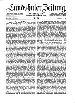 Landshuter Zeitung Dienstag 1. Februar 1876