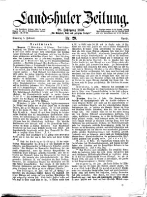 Landshuter Zeitung Samstag 5. Februar 1876