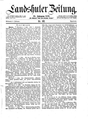 Landshuter Zeitung Mittwoch 9. Februar 1876