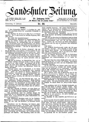 Landshuter Zeitung Donnerstag 10. Februar 1876