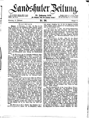 Landshuter Zeitung Sonntag 13. Februar 1876