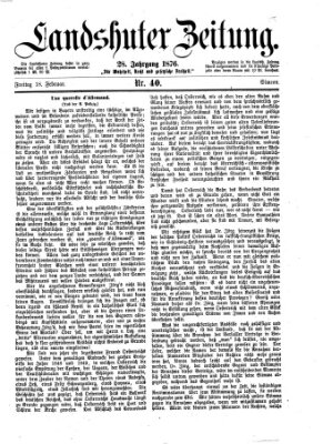 Landshuter Zeitung Freitag 18. Februar 1876