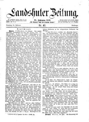 Landshuter Zeitung Samstag 26. Februar 1876