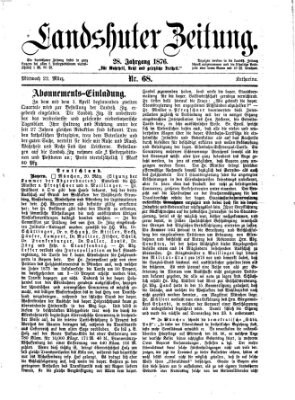 Landshuter Zeitung Mittwoch 22. März 1876