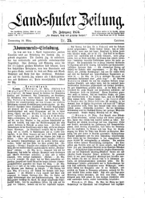 Landshuter Zeitung Donnerstag 30. März 1876