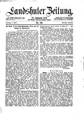 Landshuter Zeitung Samstag 8. April 1876