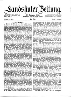 Landshuter Zeitung Sonntag 9. April 1876