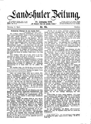 Landshuter Zeitung Sonntag 23. April 1876