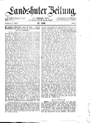 Landshuter Zeitung Samstag 29. April 1876