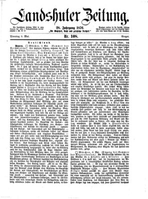 Landshuter Zeitung Dienstag 9. Mai 1876