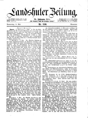 Landshuter Zeitung Donnerstag 11. Mai 1876