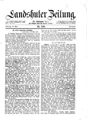 Landshuter Zeitung Samstag 20. Mai 1876