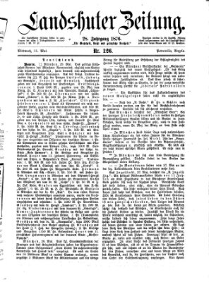 Landshuter Zeitung Mittwoch 31. Mai 1876