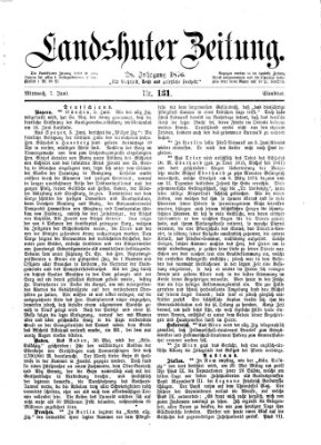 Landshuter Zeitung Mittwoch 7. Juni 1876