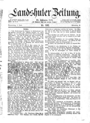 Landshuter Zeitung Donnerstag 8. Juni 1876