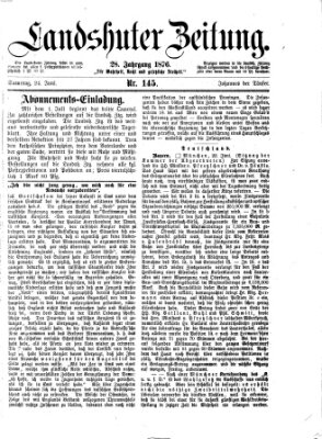 Landshuter Zeitung Samstag 24. Juni 1876