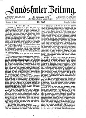 Landshuter Zeitung Sonntag 9. Juli 1876