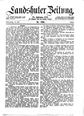 Landshuter Zeitung Donnerstag 13. Juli 1876