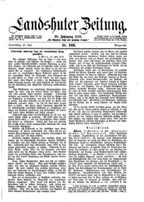 Landshuter Zeitung Donnerstag 20. Juli 1876