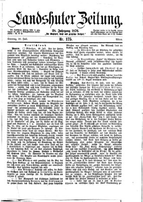 Landshuter Zeitung Sonntag 30. Juli 1876