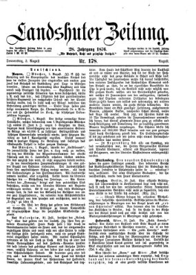 Landshuter Zeitung Donnerstag 3. August 1876