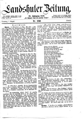 Landshuter Zeitung Samstag 5. August 1876