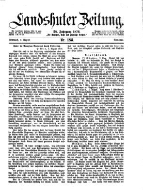 Landshuter Zeitung Mittwoch 9. August 1876