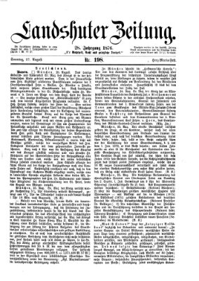 Landshuter Zeitung Sonntag 27. August 1876