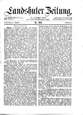 Landshuter Zeitung Donnerstag 31. August 1876