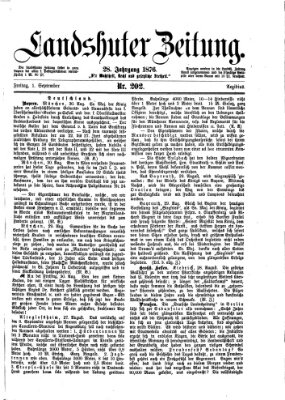 Landshuter Zeitung Freitag 1. September 1876