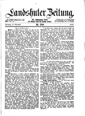 Landshuter Zeitung Dienstag 12. September 1876