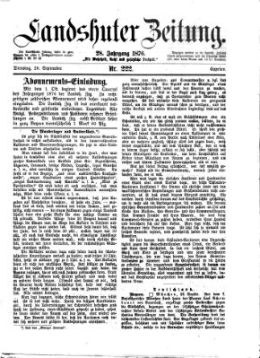 Landshuter Zeitung Dienstag 26. September 1876