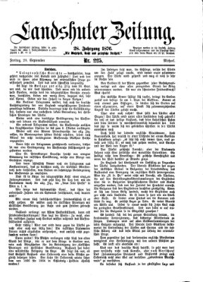 Landshuter Zeitung Mittwoch 27. September 1876