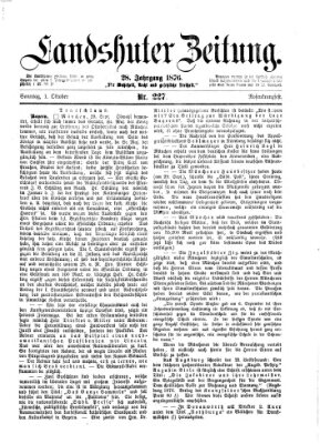 Landshuter Zeitung Sonntag 1. Oktober 1876