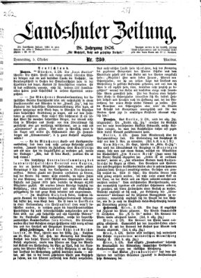 Landshuter Zeitung Donnerstag 5. Oktober 1876