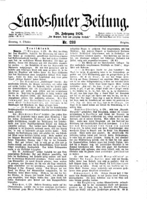 Landshuter Zeitung Sonntag 8. Oktober 1876