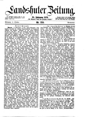 Landshuter Zeitung Mittwoch 11. Oktober 1876