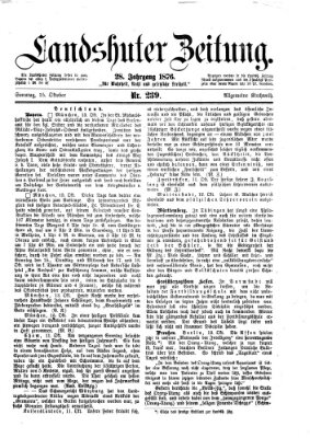 Landshuter Zeitung Sonntag 15. Oktober 1876