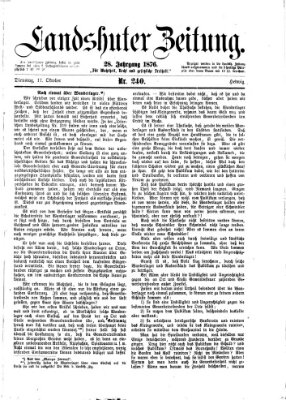 Landshuter Zeitung Dienstag 17. Oktober 1876