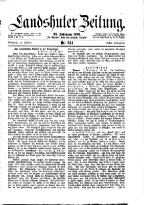 Landshuter Zeitung Mittwoch 18. Oktober 1876