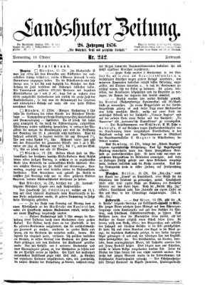 Landshuter Zeitung Donnerstag 19. Oktober 1876