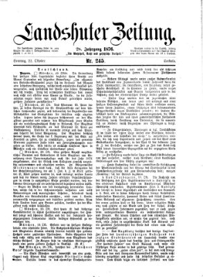 Landshuter Zeitung Sonntag 22. Oktober 1876