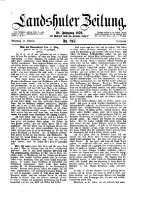 Landshuter Zeitung Mittwoch 25. Oktober 1876