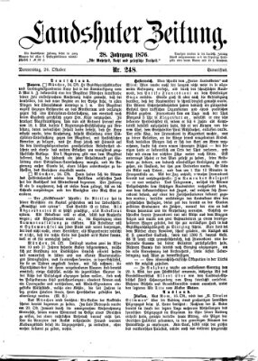 Landshuter Zeitung Donnerstag 26. Oktober 1876