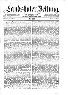 Landshuter Zeitung Samstag 28. Oktober 1876