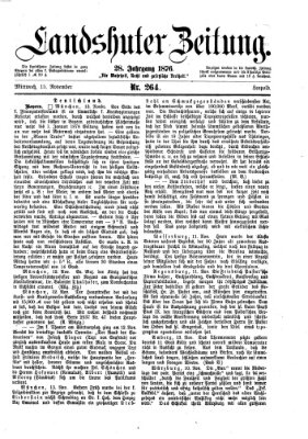 Landshuter Zeitung Mittwoch 15. November 1876