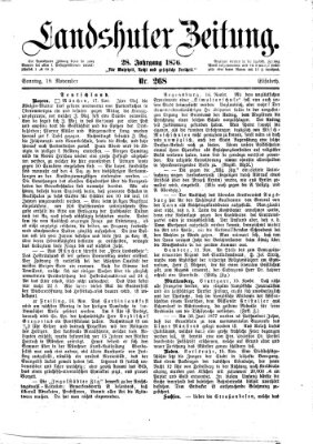 Landshuter Zeitung Sonntag 19. November 1876