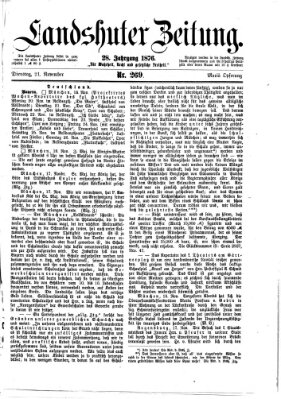 Landshuter Zeitung Dienstag 21. November 1876